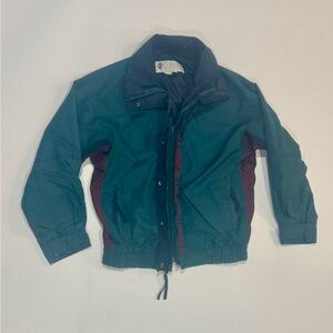 Vintage Columbia Women’s Medium Jacket Teal Purple Windbreaker Made in Korea